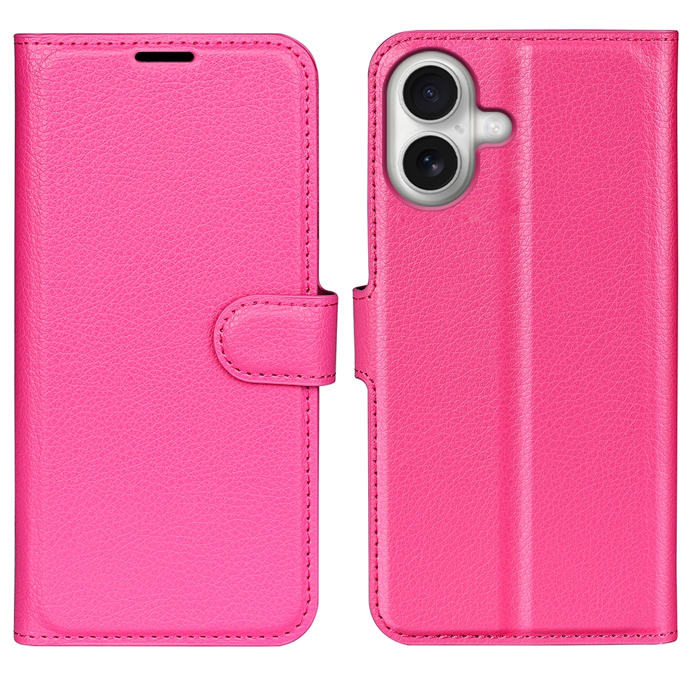 Litchi knižkové púzdro na iPhone 17 - rose
