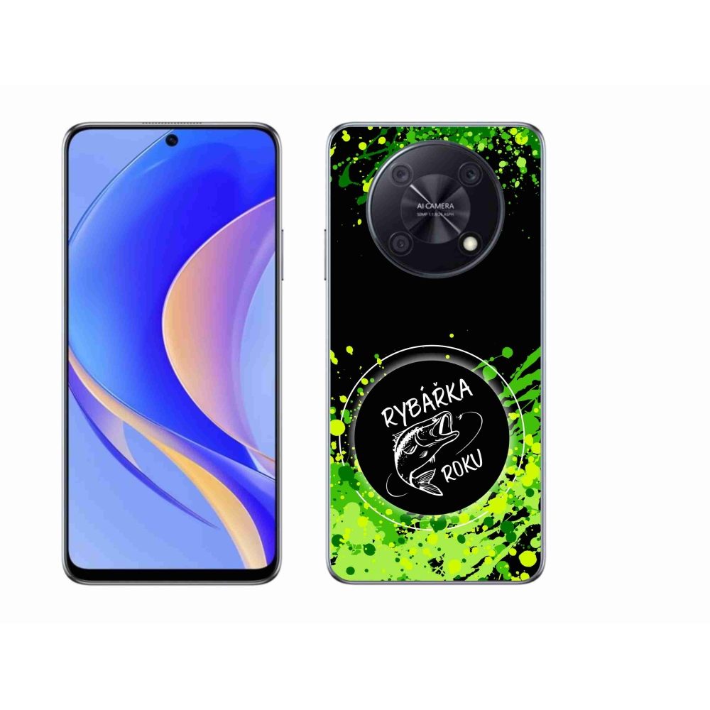 Gélový kryt mmCase na Huawei Nova Y90 - rybárka roku čierne pozadie