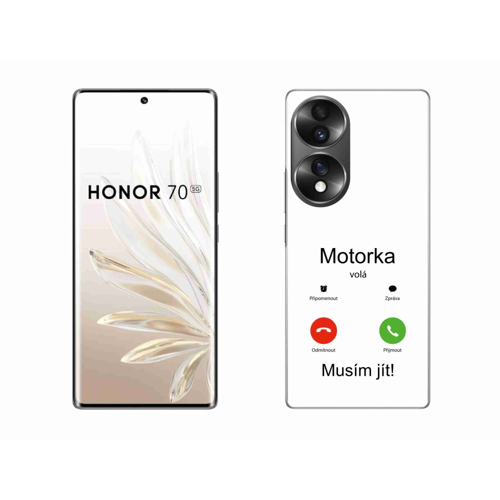 Gélový kryt mmCase na Honor 70 - motorka volá biele pozadie