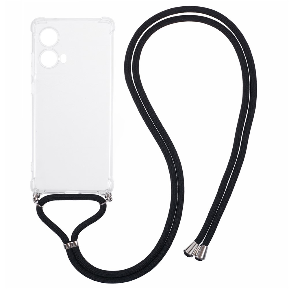 Priehľadný gélový obal so šnúrkou na Motorola Moto G85 5G