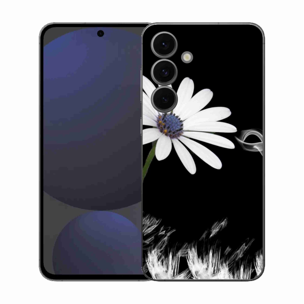 Gélový kryt mmCase na Samsung Galaxy S25 FE - biela kvetina
