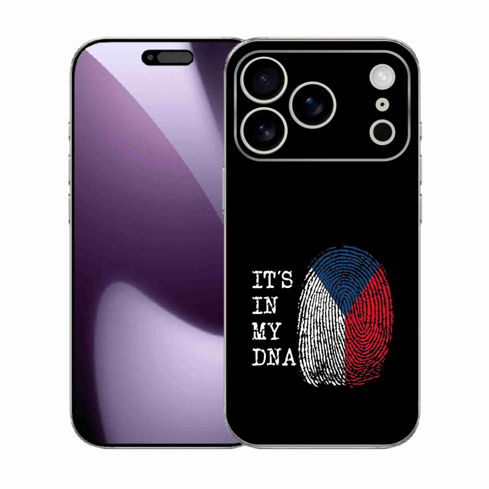 Gélový kryt mmCase na iPhone 17 Pro - vlajka odtlačok prsta čierne pozadie
