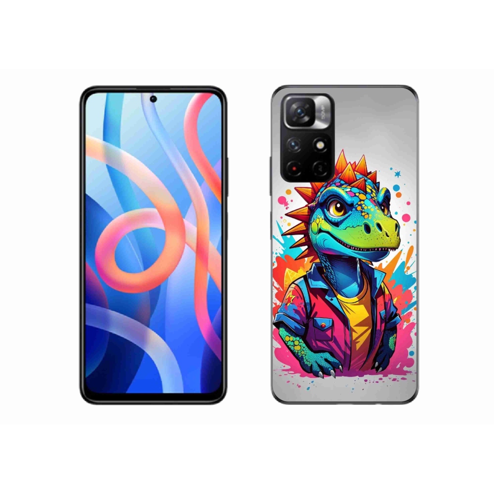 Gélový kryt mmCase na Xiaomi Redmi Note 11S 5G - farebný dinosaurus