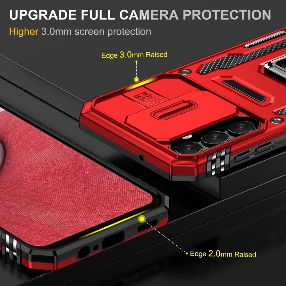 Lens odolný hybridný kryt pre Samsung Galaxy A15 4G/5G - červený