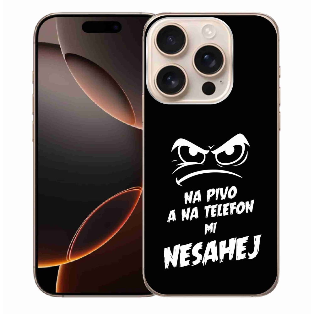 Gélový kryt mmCase na iPhone 16 Pro Max - pivný motív 2 čierne pozadie