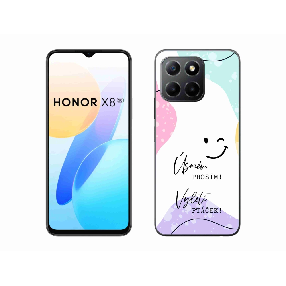 Gélový kryt mmCase na Honor X8 5G/Honor 70 Lite 5G - vtipný text 4 biele pozadie