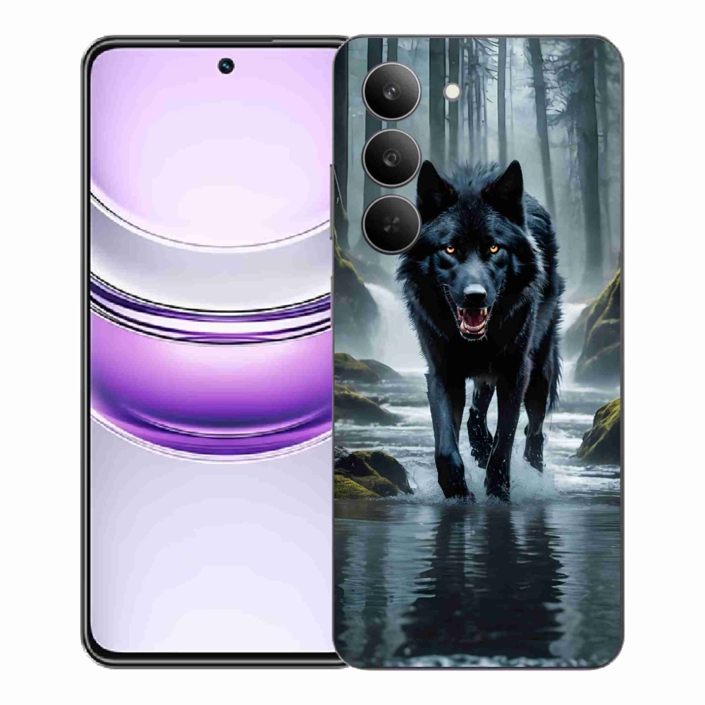 Gélový kryt mmCase na Realme 14x 5G - čierny vlk