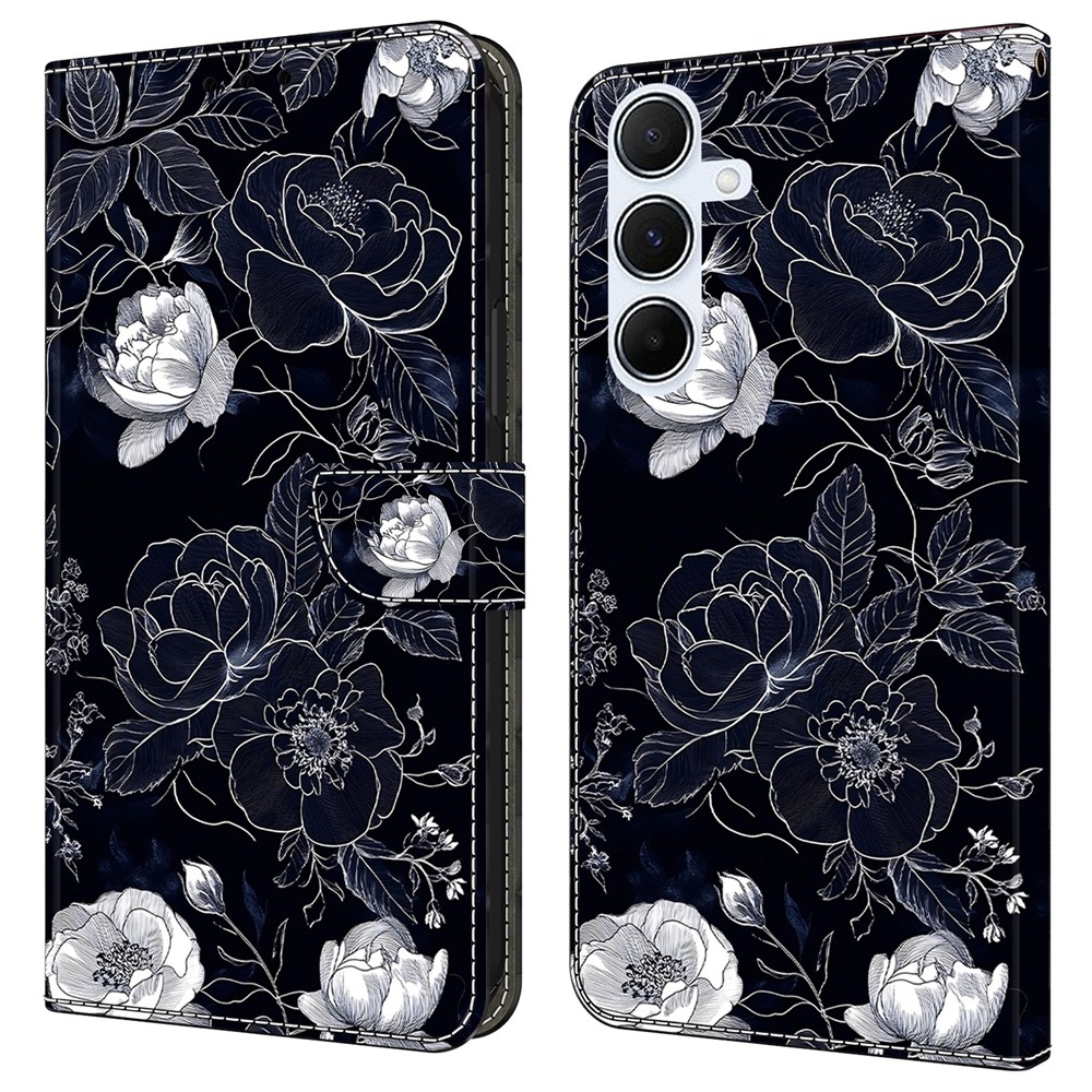 Firmly knižkové púzdro na Samsung Galaxy A17 5G/A26 5G - čiernobiele kvety