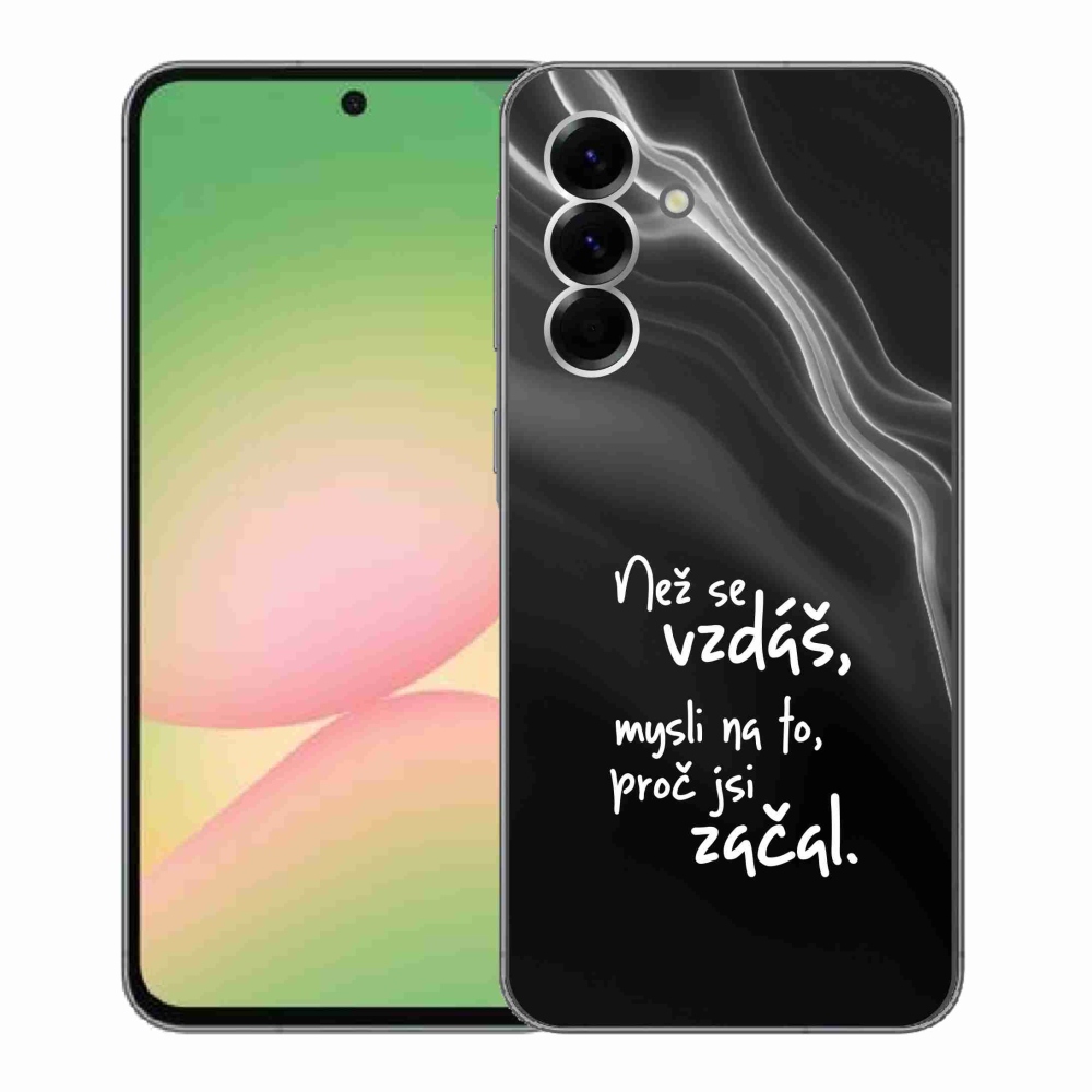 Gélový kryt mmCase na Samsung Galaxy A56 5G - citát 2 čierne pozadie