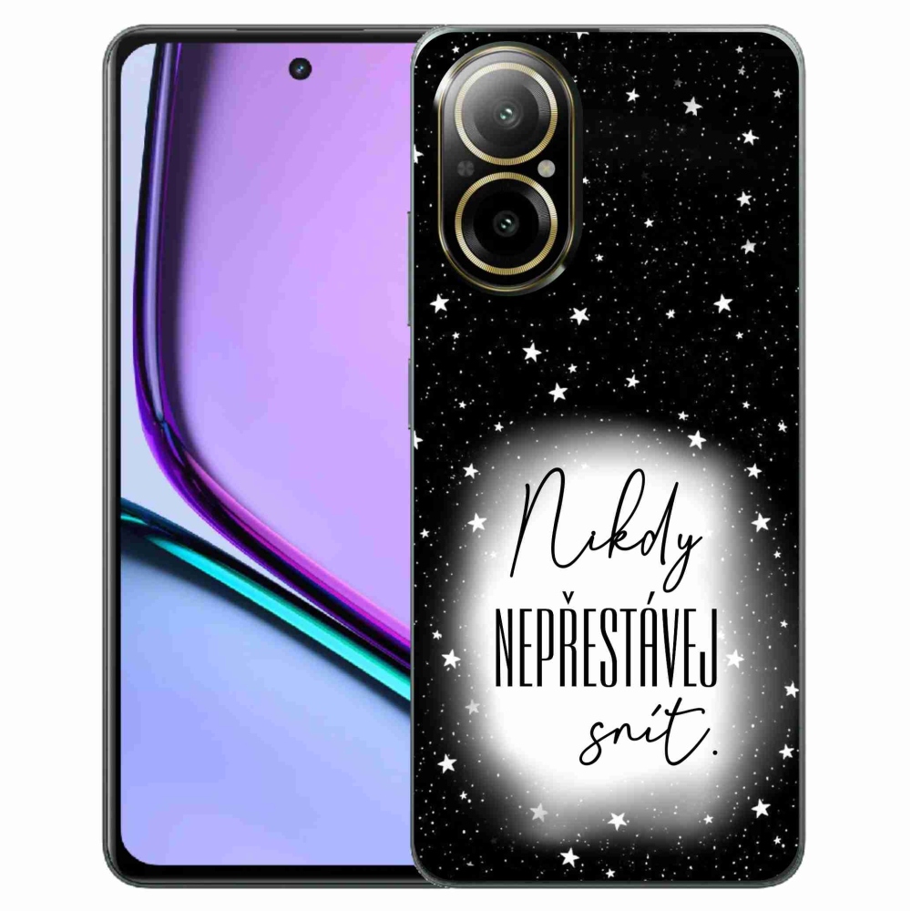 Gélový kryt mmCase na Realme C67 - citát 1 bieločierne pozadie