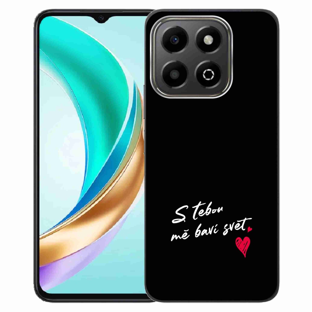 Gélový kryt mmCase na Honor X6b - zamilovaný text 1 čierne pozadie