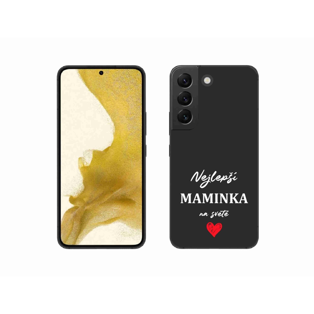 Gélový kryt mmCase na Samsung Galaxy S22 5G - najlepšia mamička 1 čierne pozadie