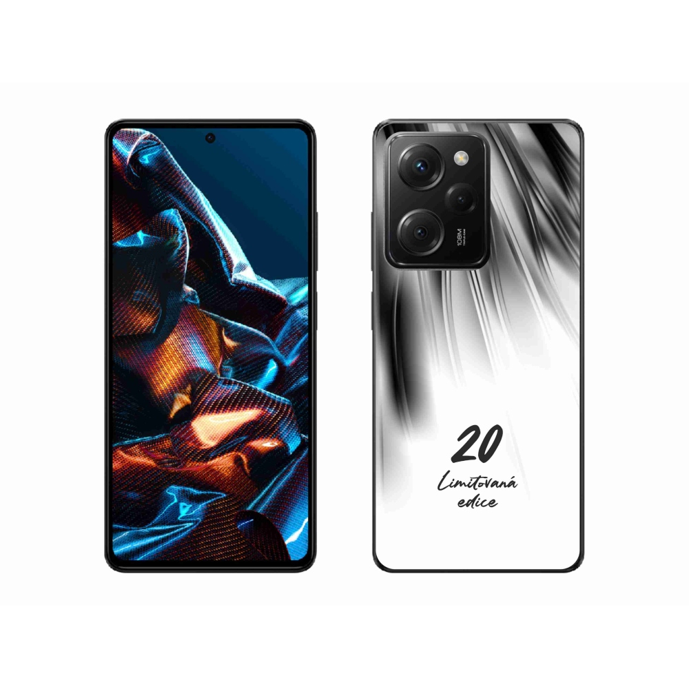 Gélový kryt mmCase na Xiaomi Poco X5 Pro 5G - 20 limitovaná edícia biele pozadie