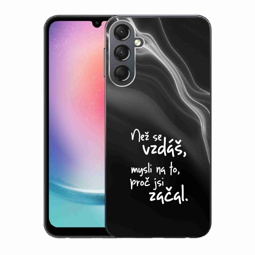 Gélový kryt mmCase na Samsung Galaxy A24 - citát 2 čierne pozadie