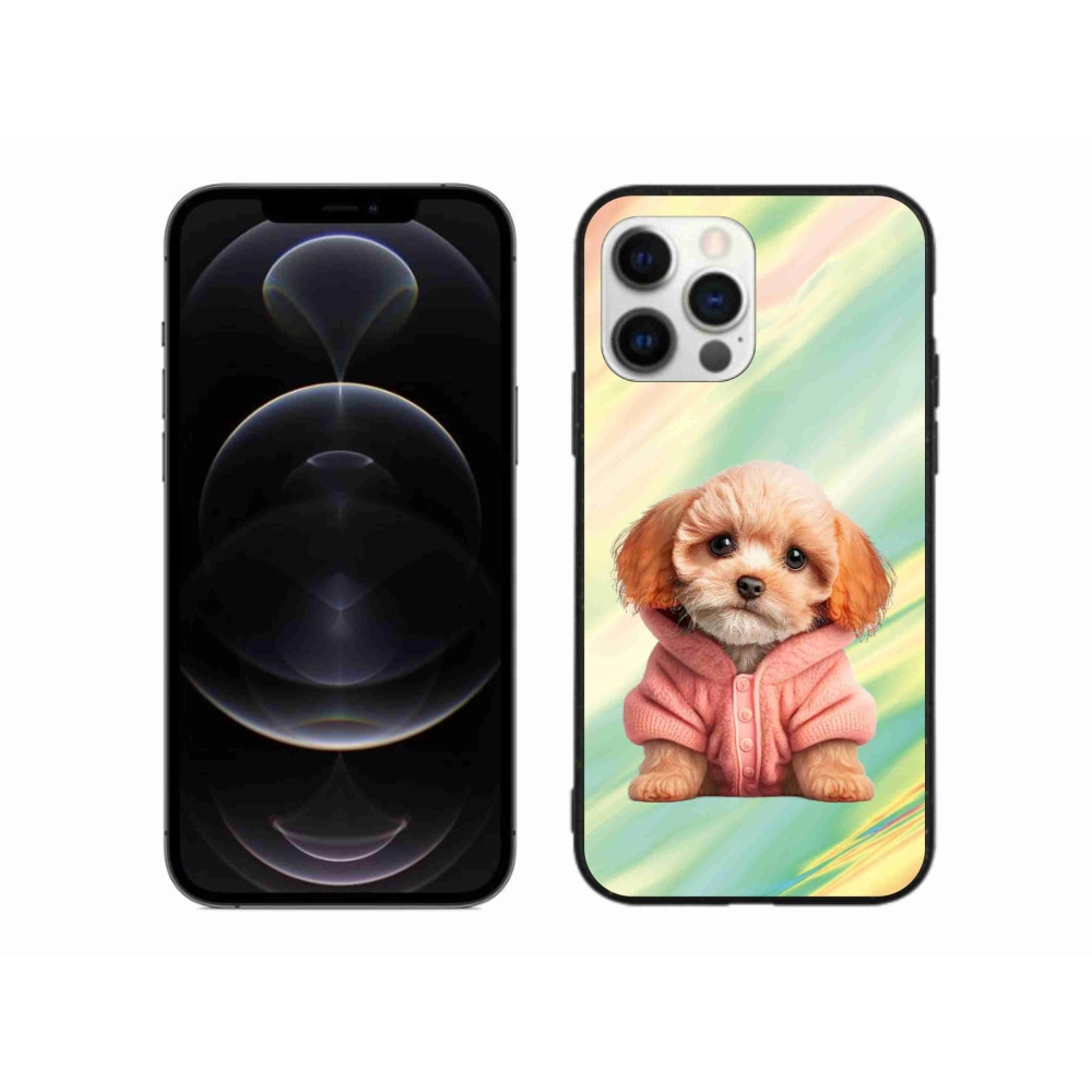 Gélový kryt mmCase na iPhone 12 Pro Max - šteňa vo svetri