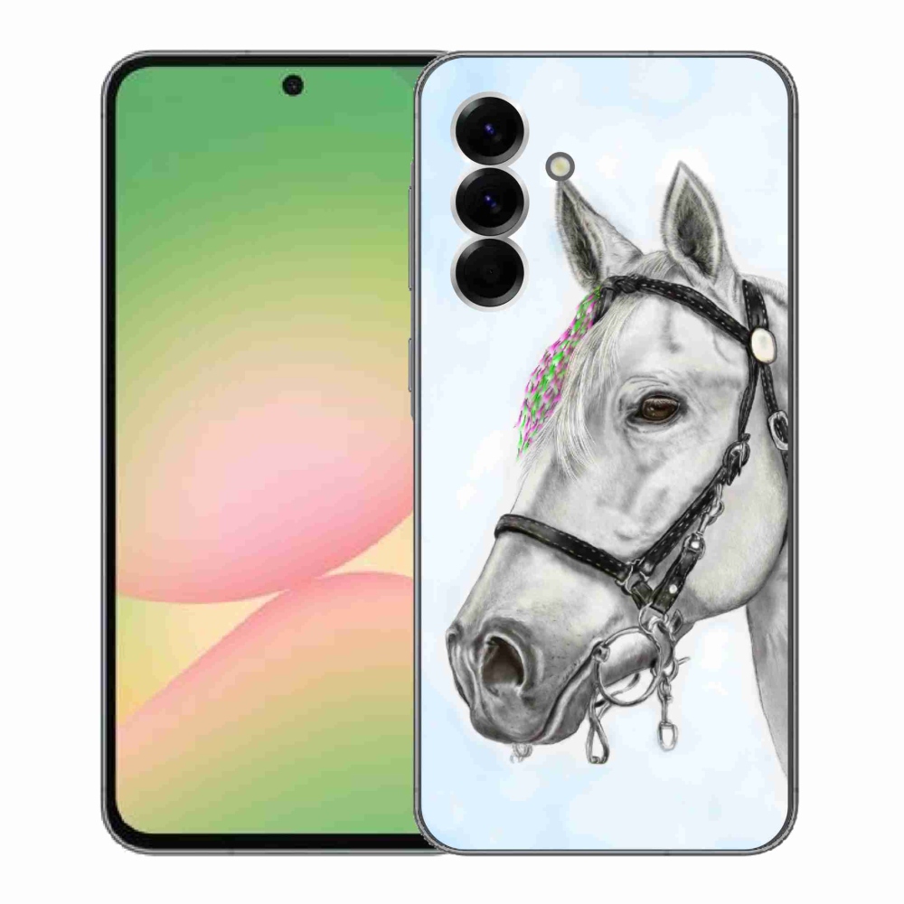 Gélový kryt mmCase na Samsung Galaxy A56 5G - biely kôň 1
