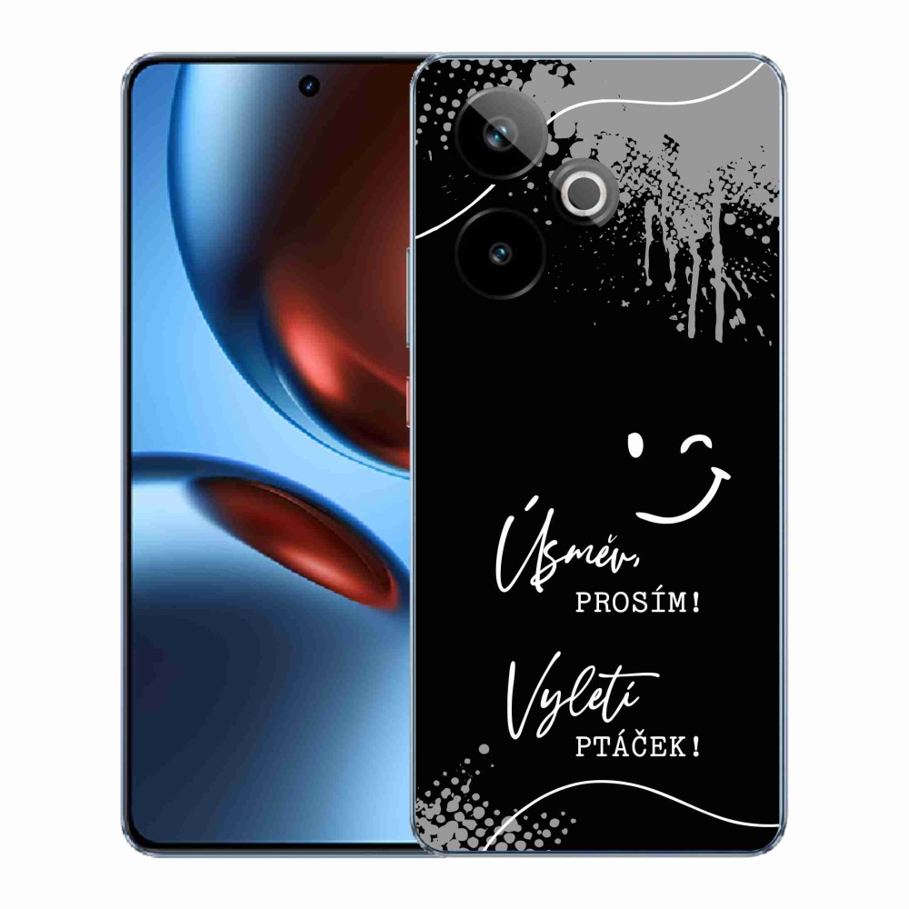 Gélový kryt mmCase na Realme GT 7 5G/GT 7T 5G - vtipný text 4 čierne pozadie