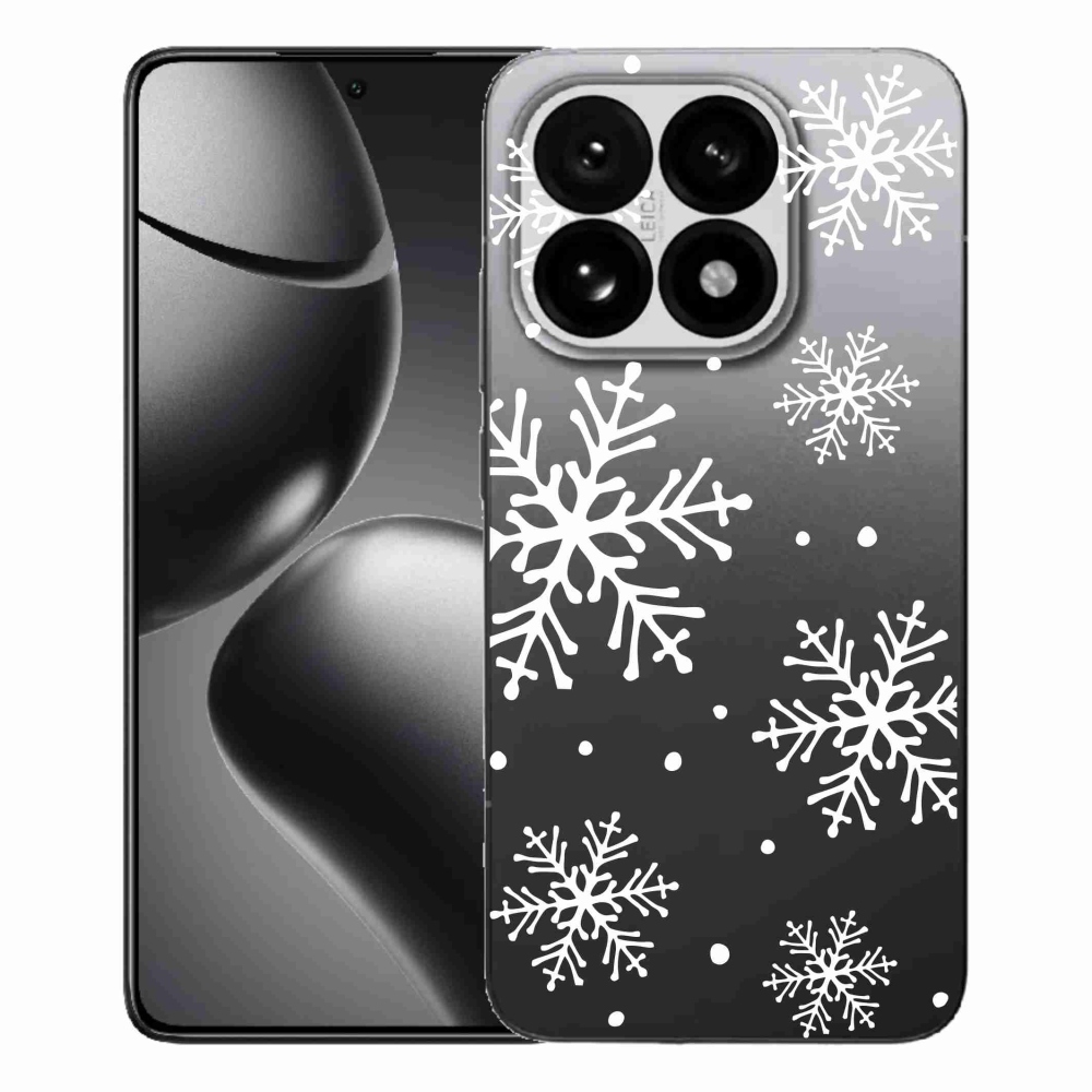 Gélový kryt mmCase na Xiaomi 15T - biele vločky na priehľadnom pozadí