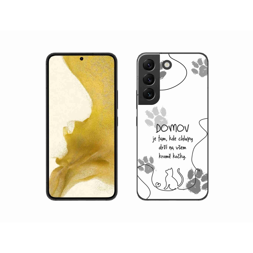 Gélový kryt mmCase na Samsung Galaxy S22 5G - mačacie motív biele pozadie