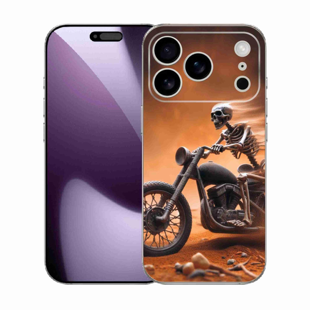 Gélový kryt mmCase na iPhone 17 Pro - kostra na motorke