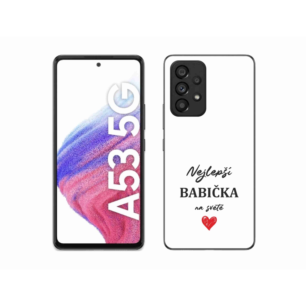Gélový kryt mmCase na Samsung Galaxy A53 5G - najlepšia babička 1 biele pozadie