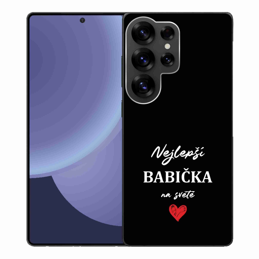 Gélový kryt mmCase na Samsung Galaxy S25 Ultra - najlepšia babička 1 čierne pozadie
