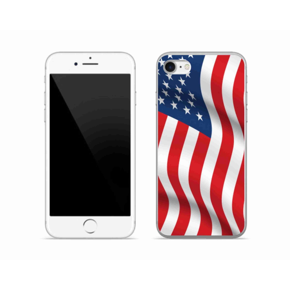 Gélový kryt mmCase na mobil iPhone 8 - USA vlajka