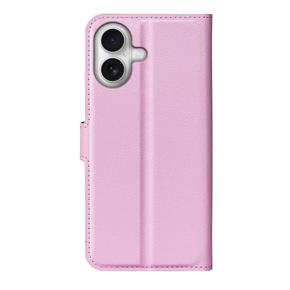 Litchi knižkové púzdro na iPhone 17 - ružové
