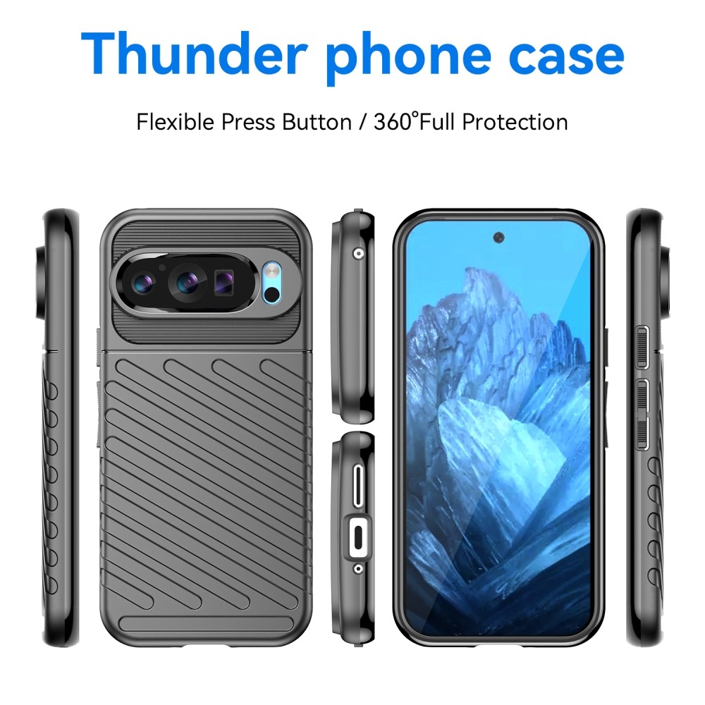 Thunder odolný gélový obal na Google Pixel 9/9 Pro - čierny