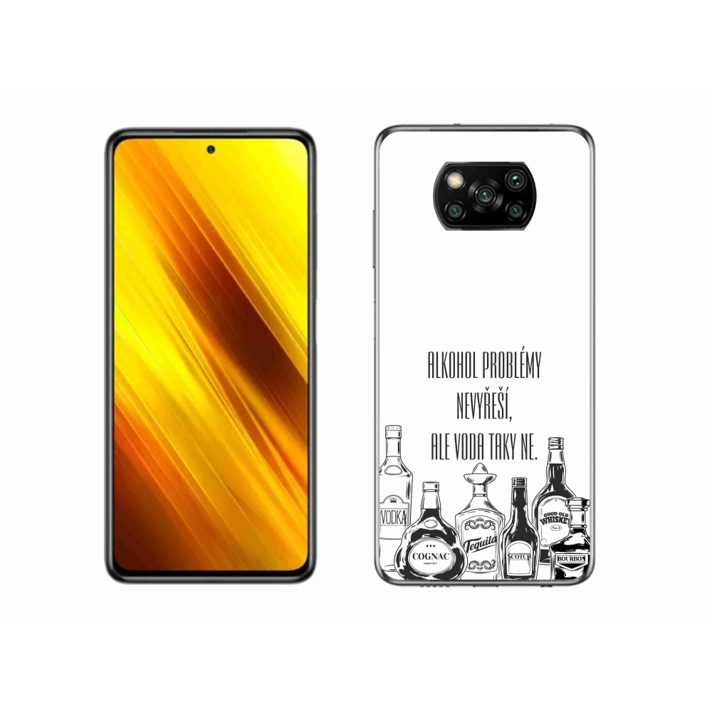 Gélový kryt mmCase na Xiaomi Poco X3 Pro - vtipný text biele pozadie