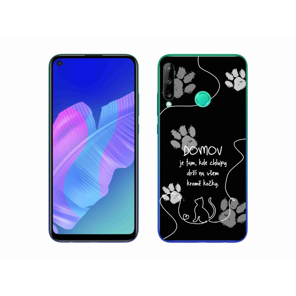 Gélový kryt mmCase na Huawei P40 Lite E - mačacie motív čierne pozadie