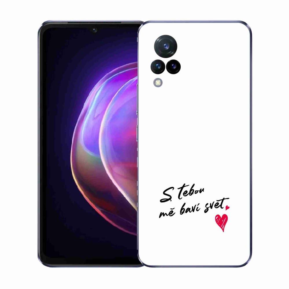 Gélový kryt mmCase na Vivo V21 4G/5G - zamilovaný text 1 biele pozadie