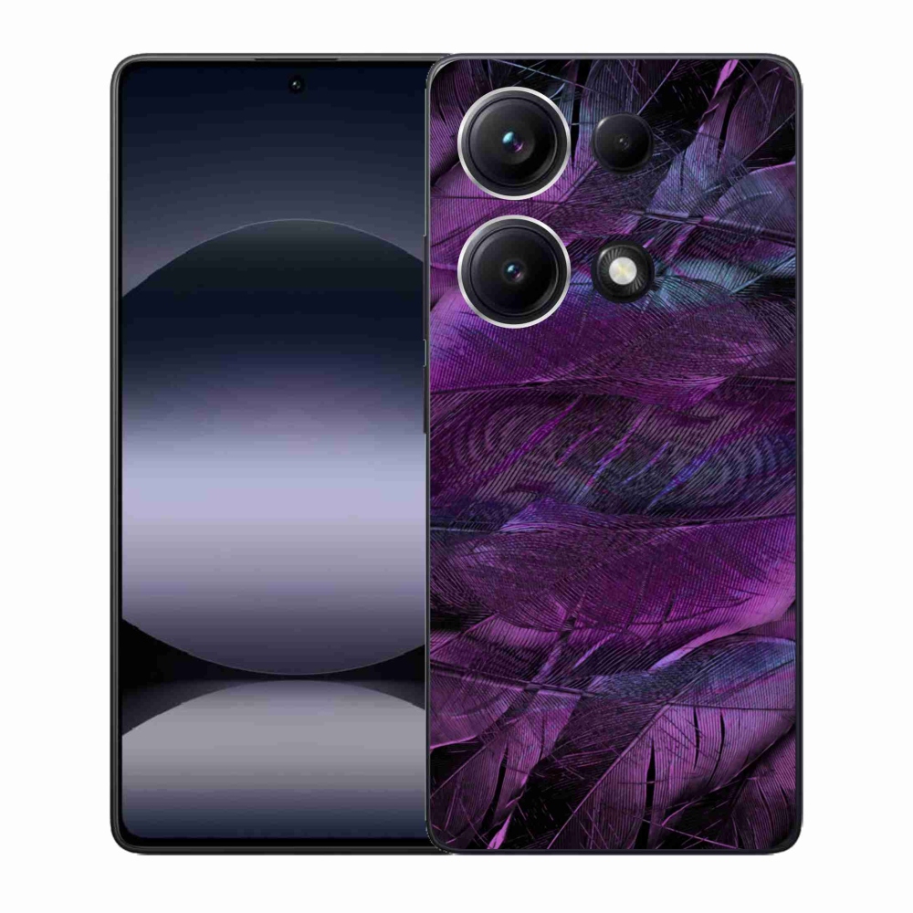 Gélový kryt mmCase na Xiaomi Redmi Note 14S - fialové pierka