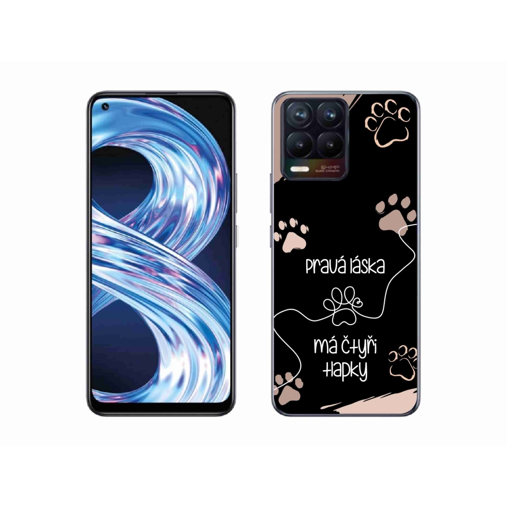 Gélový kryt mmCase na Realme 8 4G - psí motív 1 čierne pozadie