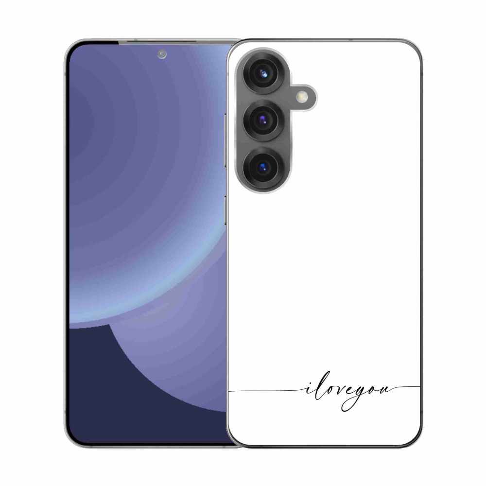 Gélový kryt mmCase na Samsung Galaxy S25 - I love you biele pozadie