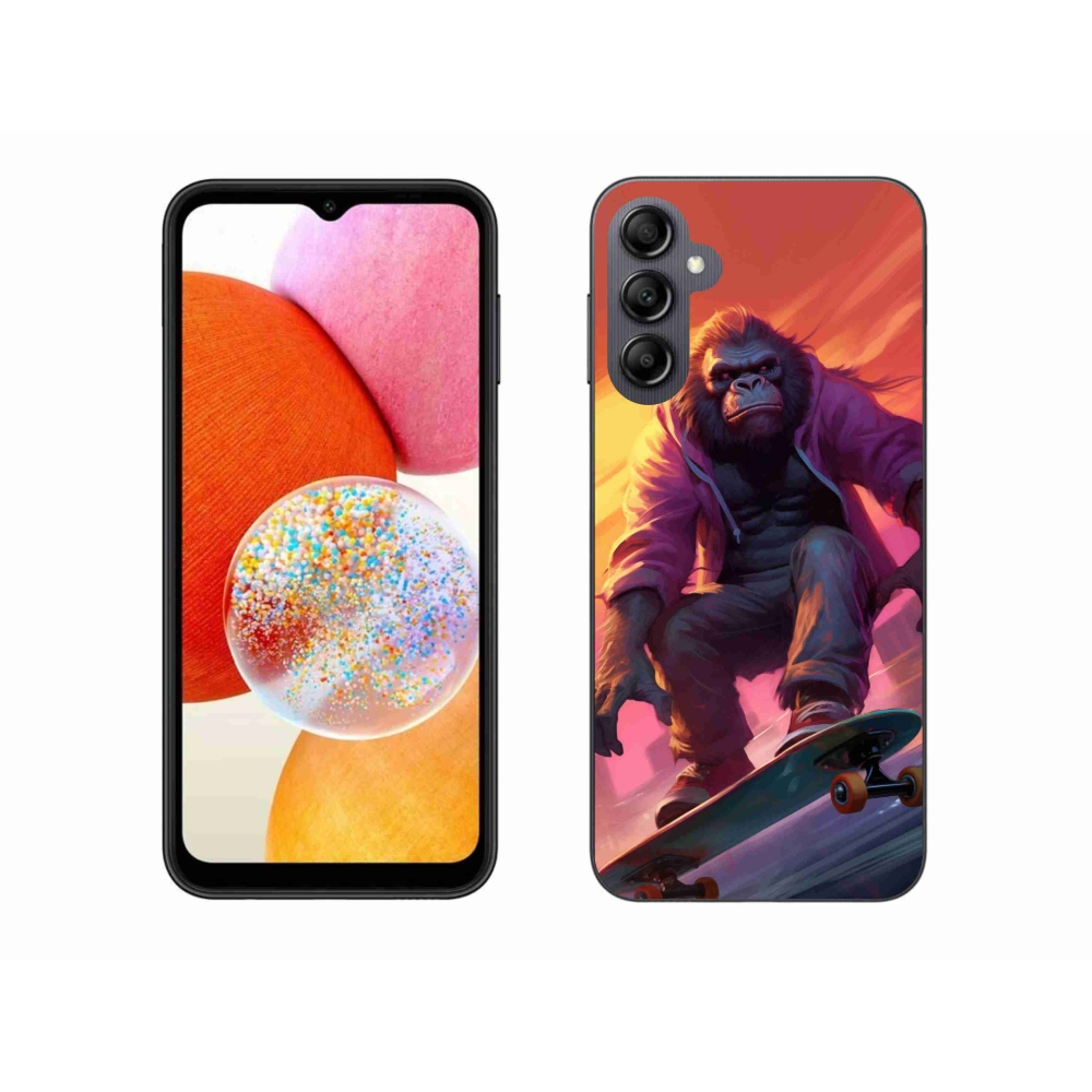 Gélový kryt mmCase na Samsung Galaxy A14 4G/5G - gorila na skateboarde