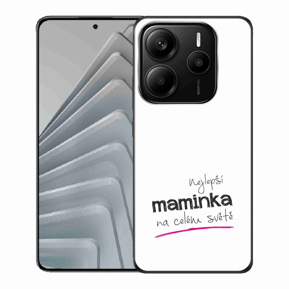 Gélový kryt mmCase na Xiaomi Redmi Note 14 5G - najlepšia mamička 4 biele pozadie