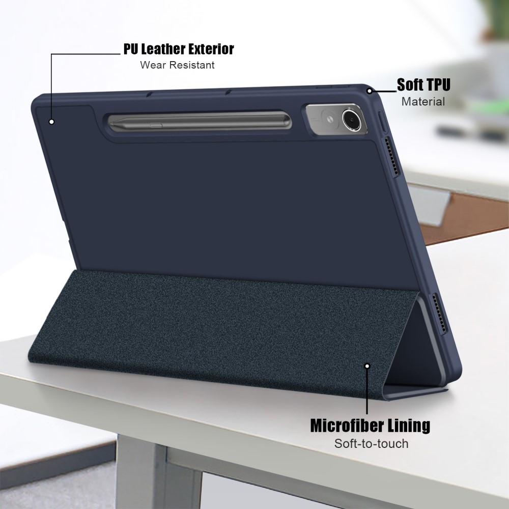 Case chytré zatváracie púzdro na tablet Lenovo Tab P12 - tmavomodré