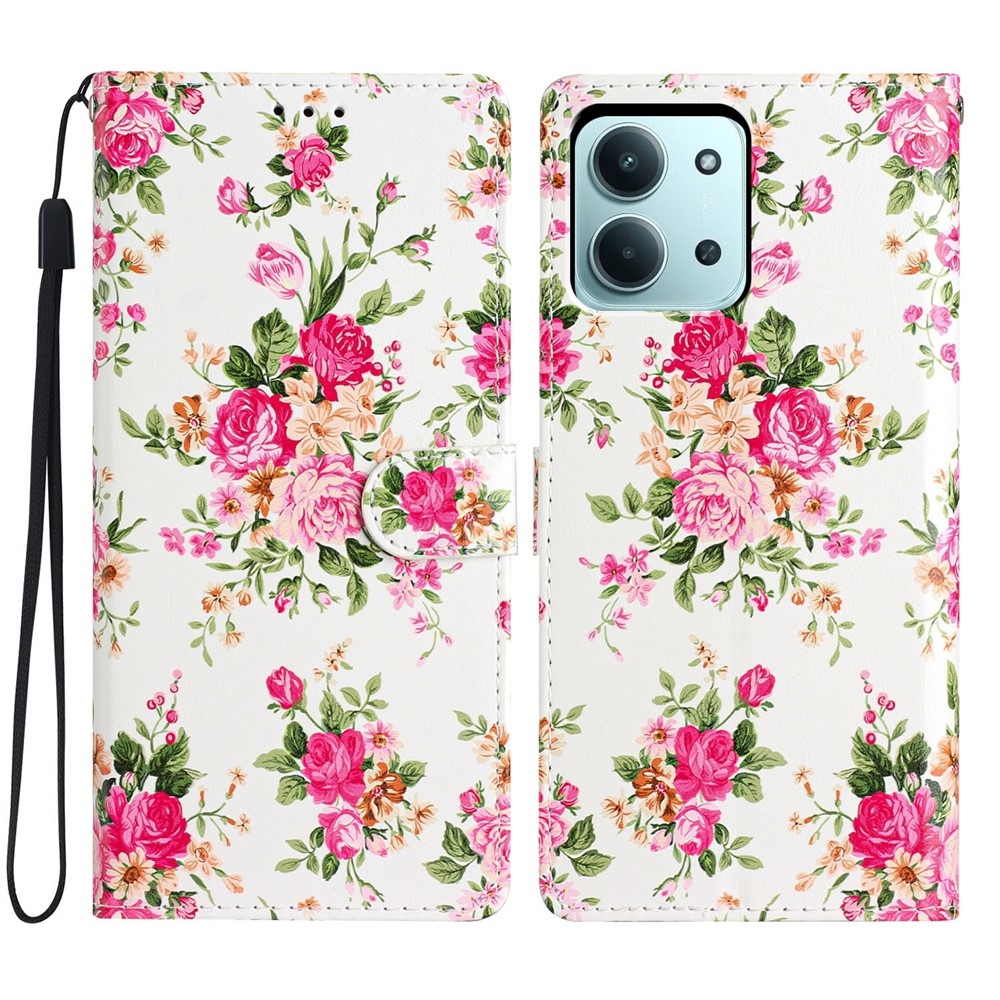Unique knižkové puzdro na Xiaomi Redmi 15C 4G (171mm)/Poco C85 4G (171mm) - červené kvety