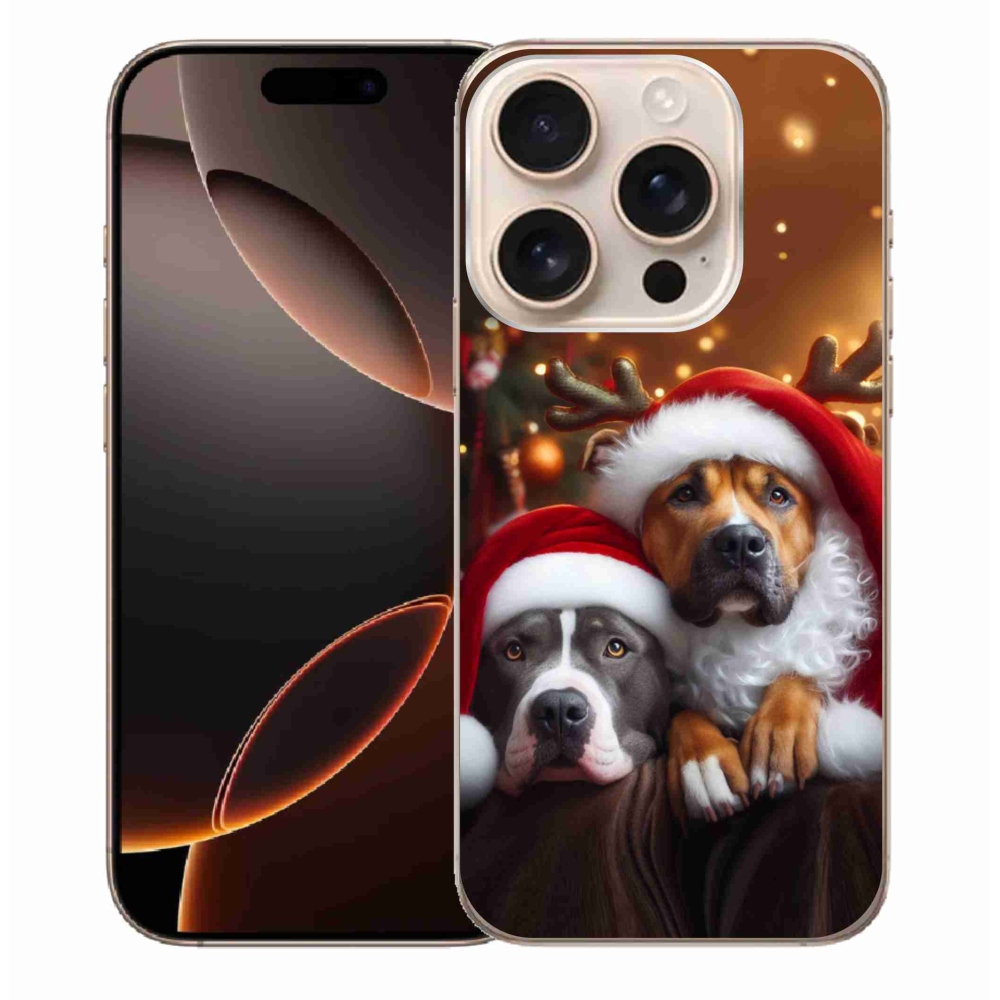 Gélový kryt mmCase na iPhone 16 Pro Max - vianočné psy