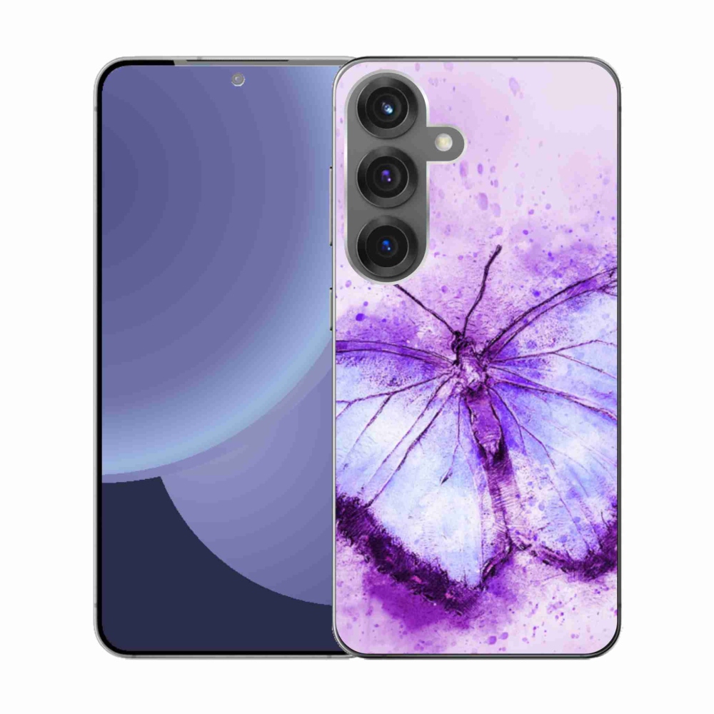 Gélový kryt mmCase na Samsung Galaxy S25 - fialový motýľ