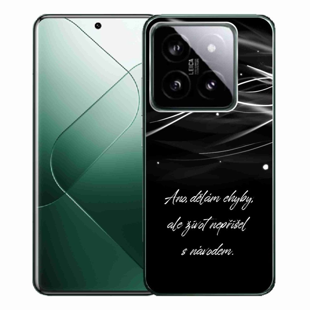 Gélový kryt mmCase na Xiaomi 14 Pro - citát čierne pozadie