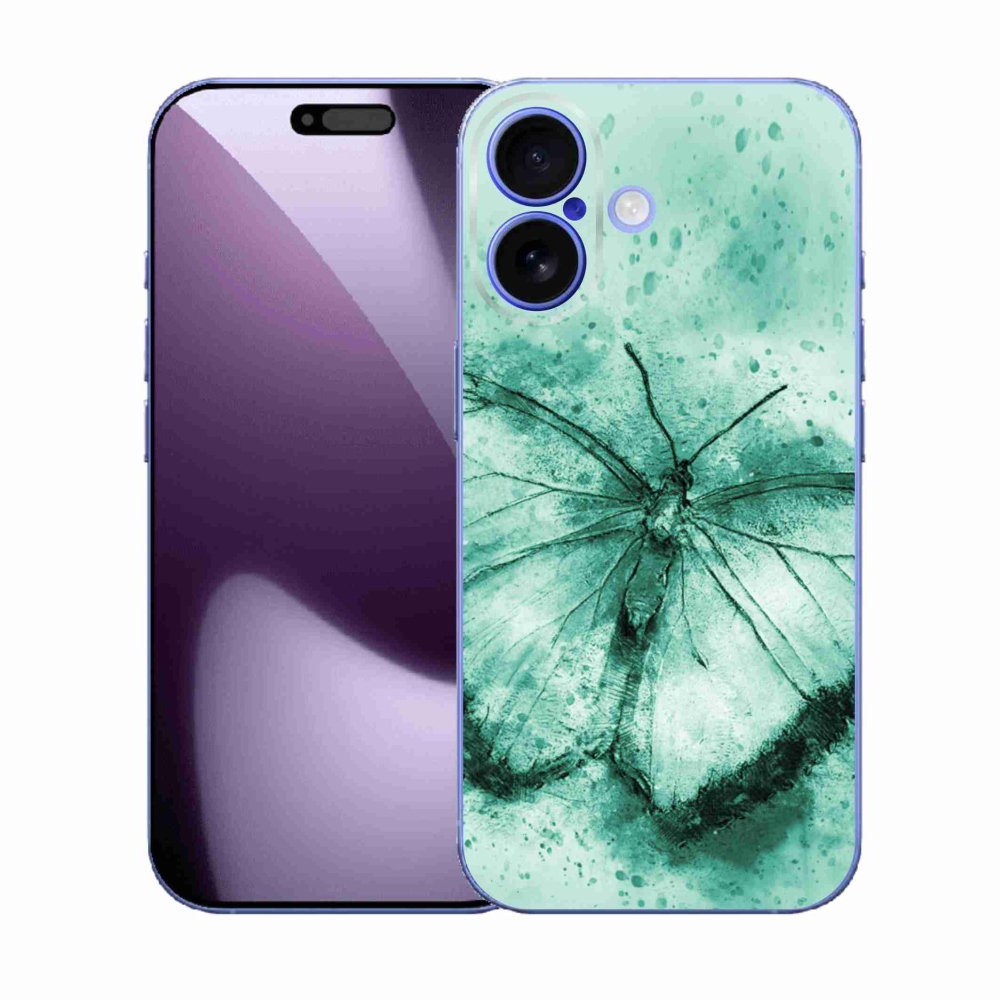 Gélový kryt mmCase na iPhone 17 - zelený motýľ