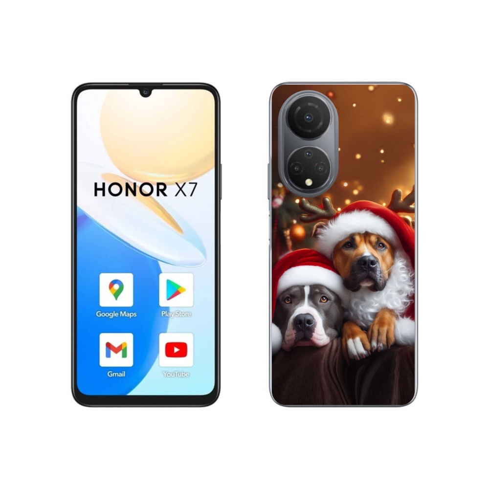 Gélový kryt mmCase na Honor X7 - vianočné psy