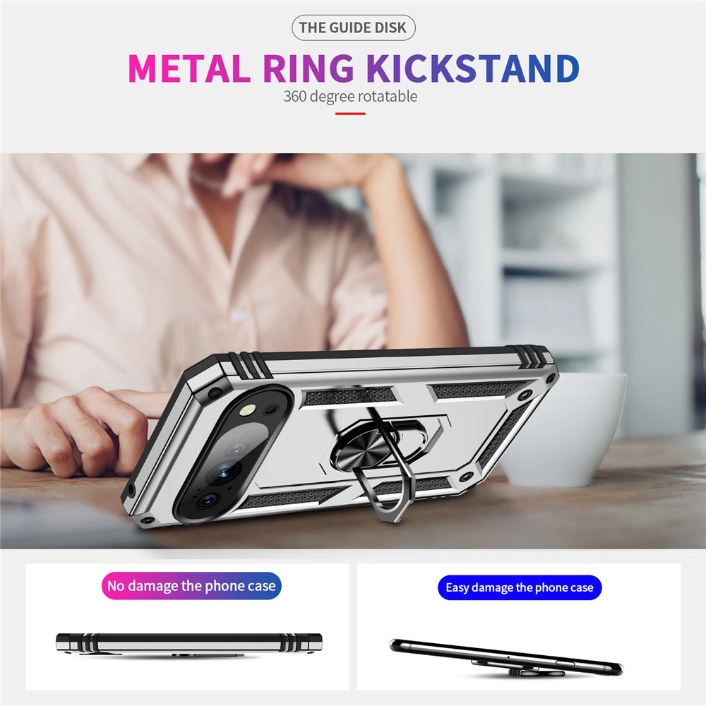 Ring odolný kryt na Google Pixel 10 Pro/Pixel 10 - strieborný