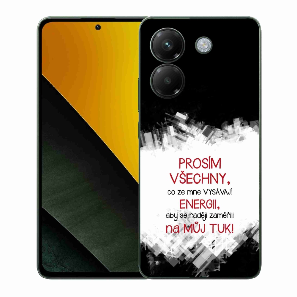 Gélový kryt mmCase na Xiaomi Poco M7 Pro 5G - vtipný text 1 červený