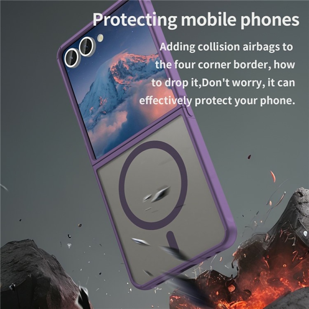 Case matný gélový obal s MagSafe na Samsung Galaxy Z Flip7 5G - fialový