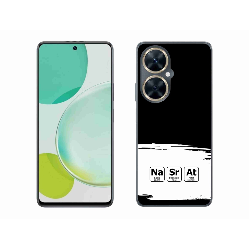 Gélový kryt mmCase na Huawei Nova 11i - chemické prvky bieločierne pozadie