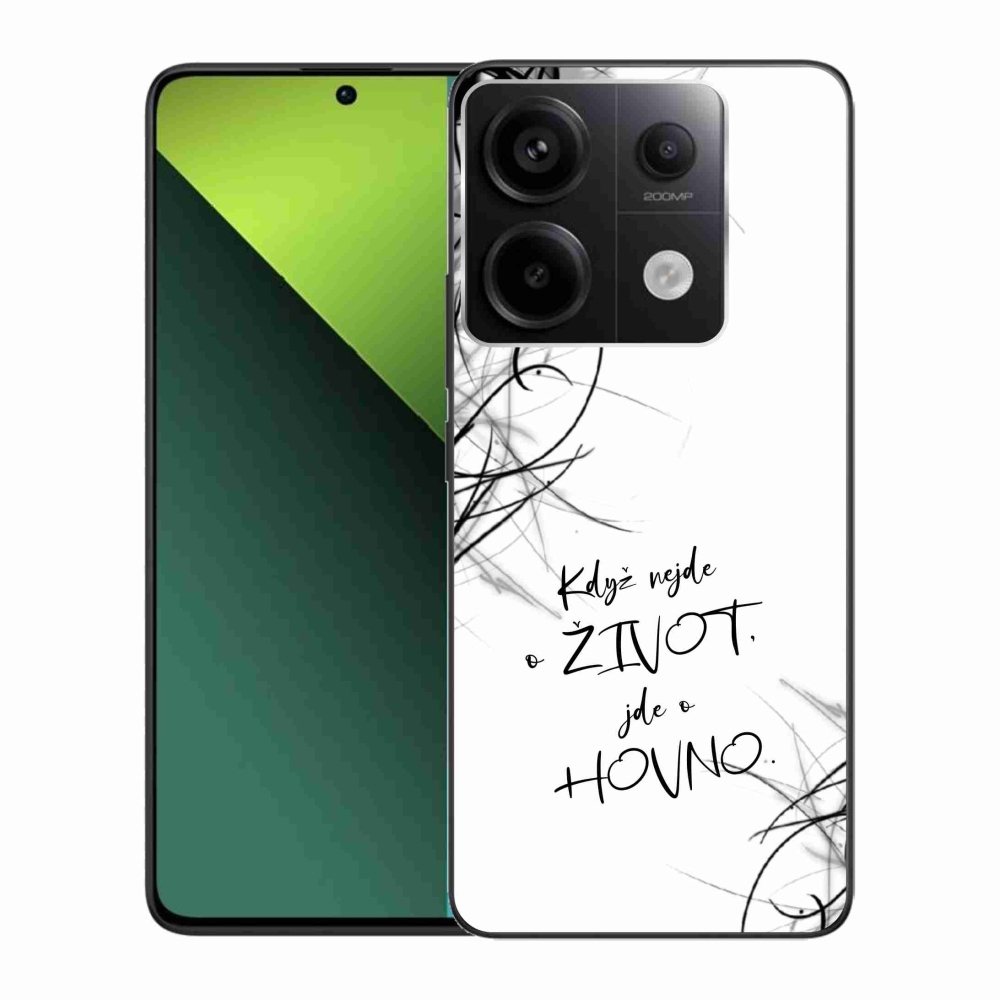 Gélový kryt mmCase na Xiaomi Redmi Note 13 Pro 5G/Poco X6 5G - vtipný text 16 biele pozadie