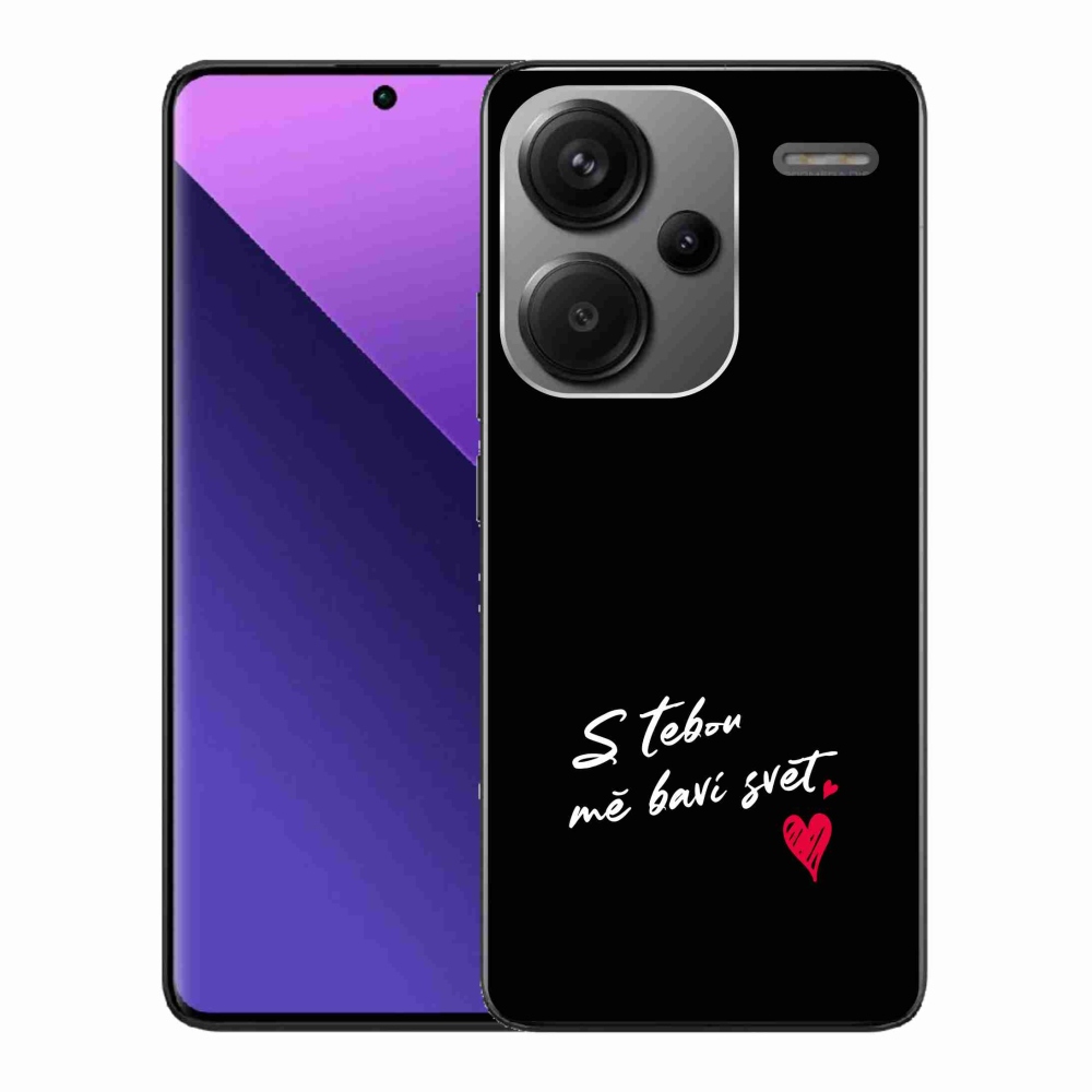 Gélový kryt mmCase na Xiaomi Redmi Note 13 Pro+ 5G - zamilovaný text 1 čierne pozadie